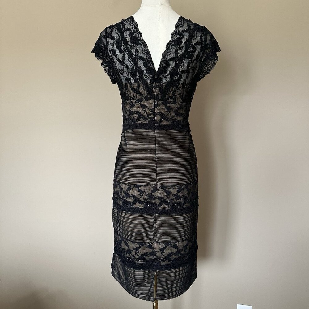 Marina Black Lace Little Black Dress Women 6 Beaded Cocktail Black Tie Wedding - Picture 3 of 9